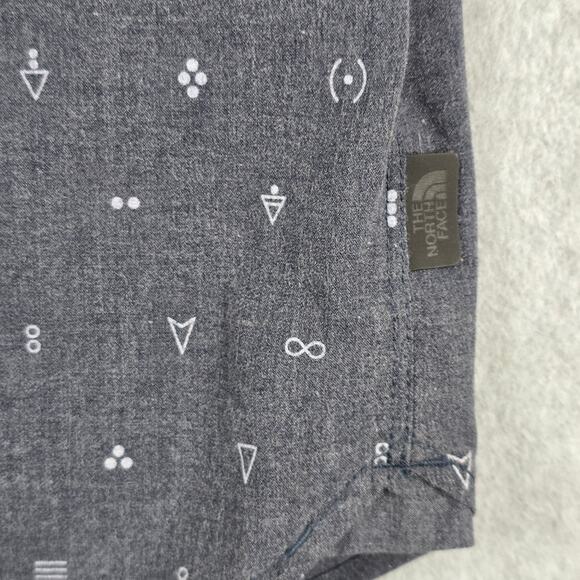 The North Face Shirt Mens Size Small Charcoal Gray Short Sleeve Button Down - Picture 7 of 16